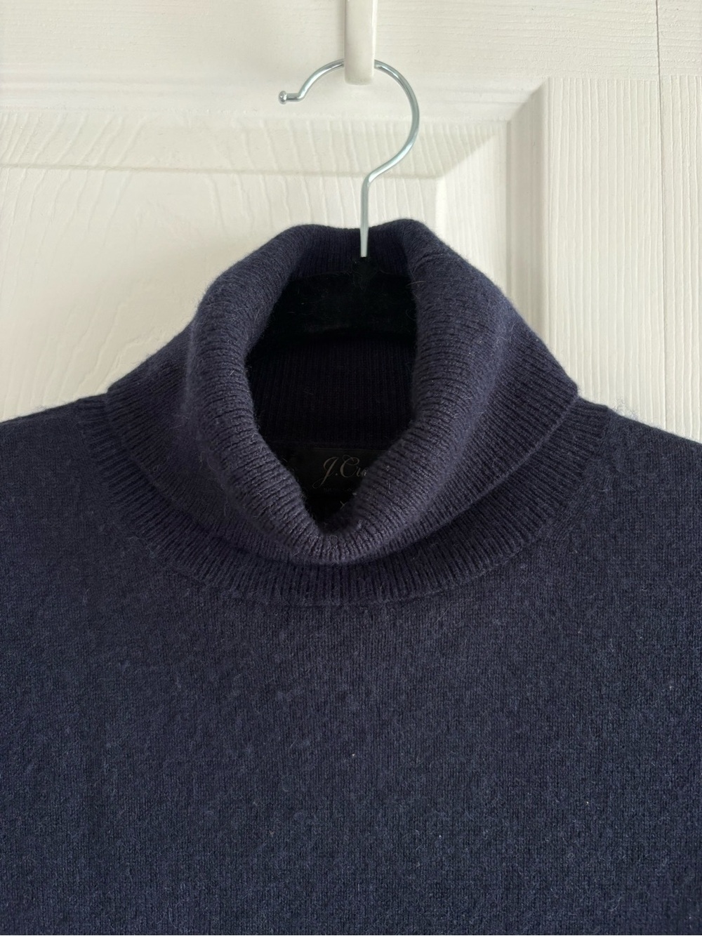 J.Crew Cashmere Dark Navy Blue Turtleneck Sweater XS Academia Career Teacher - Picture 5 of 12